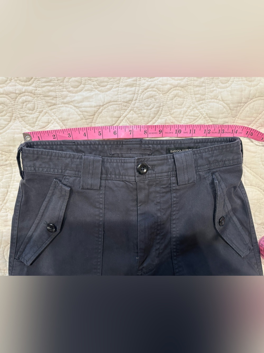 Banana Republic size 2 Petite black barrel leg crop utility pants. - Picture 10 of 12